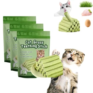 Cat Grass Teething Stick Set Chicken Flavor 30gm
